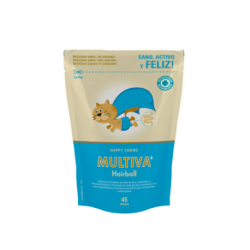 Multiva Hairball gatos. Suplemento alimentario. 45 Cds.