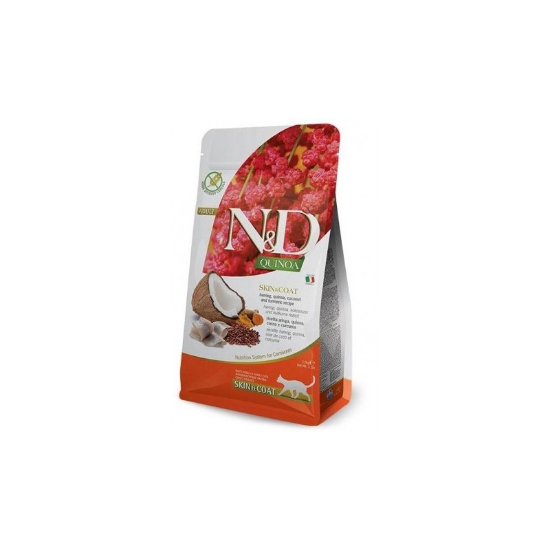 Farmina ND Cat Quinoa Grain free Skin Coat Arenque pienso para gatos