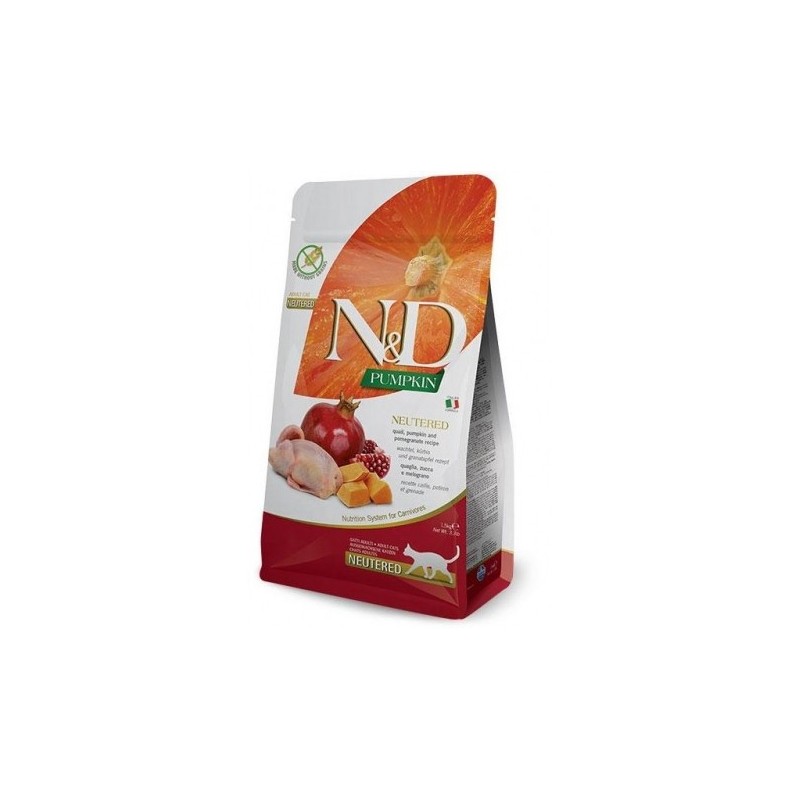 Farmina ND Cat Pumpkin Grain free Neutered Codorniz pienso para gatos