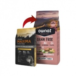 Ownat Prime Grain Free mini adult pollo & pavo pienso para perros