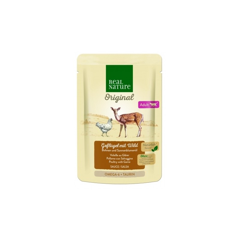 Real Nature Classic Para Gatos Adultos Bolsitas Aves Salsa