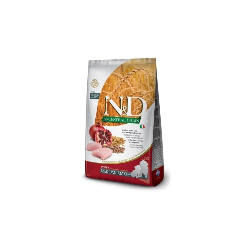 Farmina ND Dog Ancestral Grain Free Puppy Medium Maxi Pollo pienso para perros