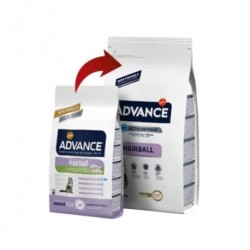 Advance Hairball pavo y arroz pienso para gato