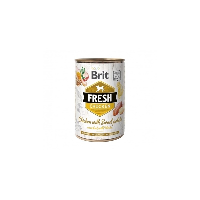 Brit fresh pollo con patata comida húmeda perro