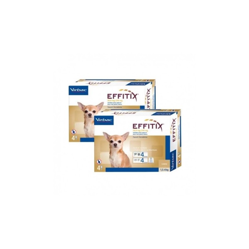 Effitix antiparasitario Pack Ahorro 8 pipetas para perros mini (1