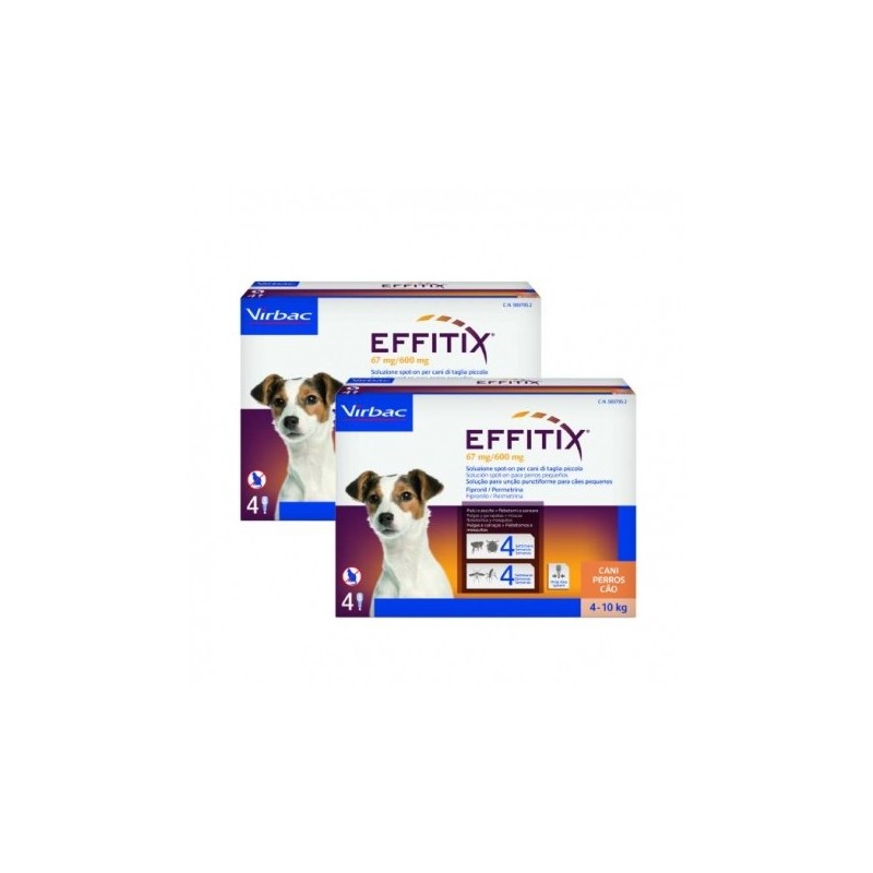 Effitix antiparasitario Pack Ahorro 8 pipetas para perros pequeños (4-10kg)