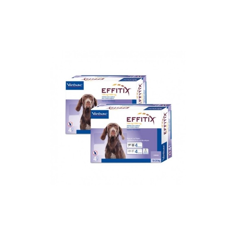 Effitix antiparasitario Pack Ahorro 8 pipetas para perros medianos (10-20kg)