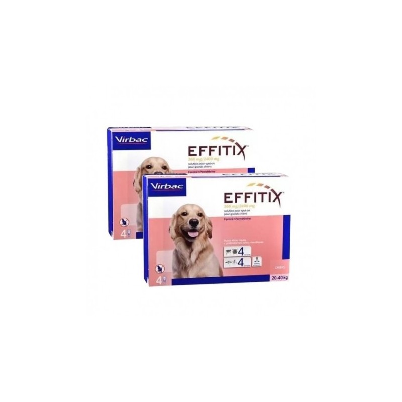 Effitix antiparasitario Pack Ahorro 8 pipetas para perros grandes (20-40kg)