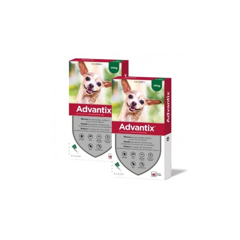 Advantix Pack Ahorro 8 pipetas para perros mini (0-4KG)