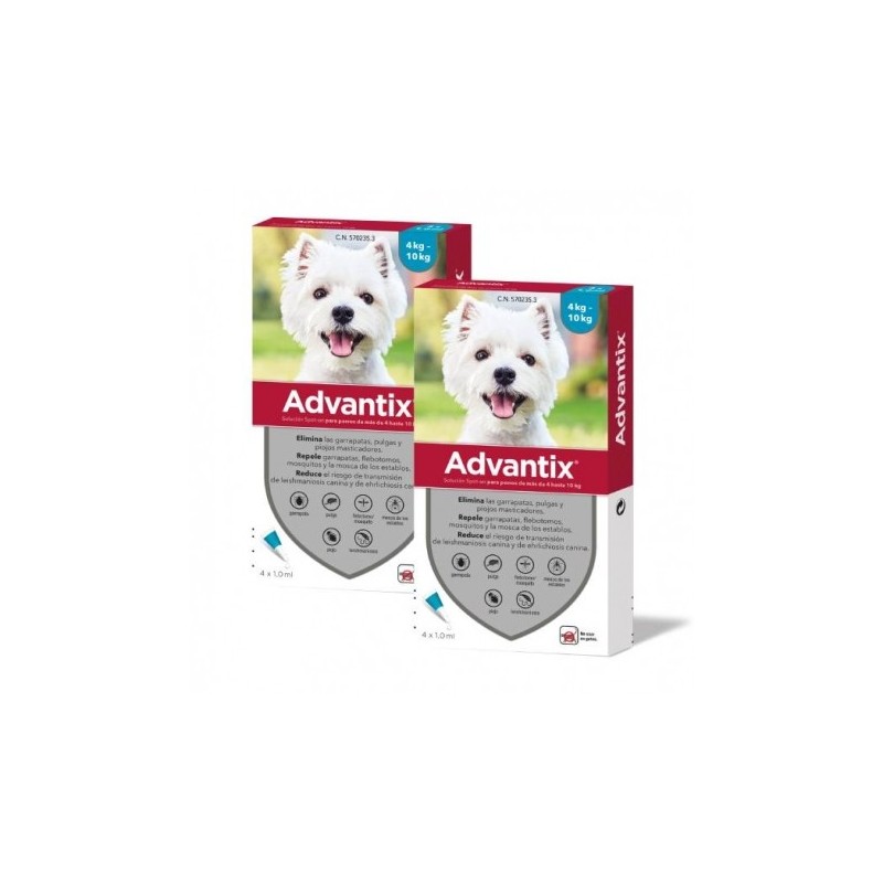 Advantix Pack Ahorro 8 pipetas para para perros pequeños (4-10kg)