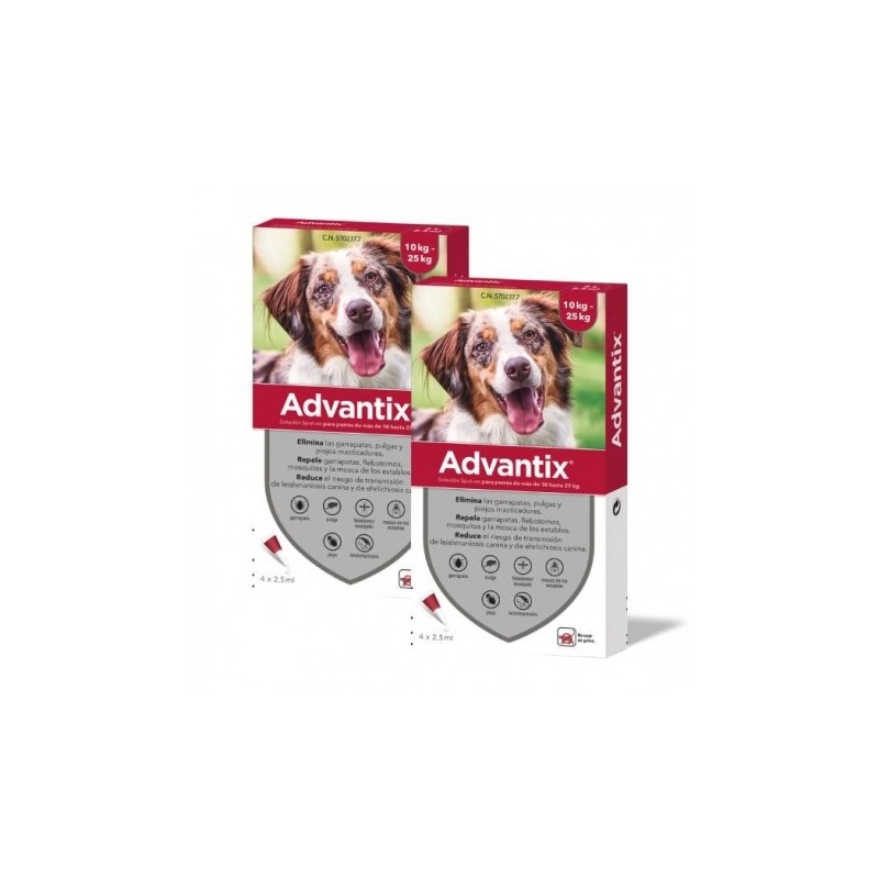 Advantix Pack Ahorro 8 pipetas para perros medianos (10-25kg)