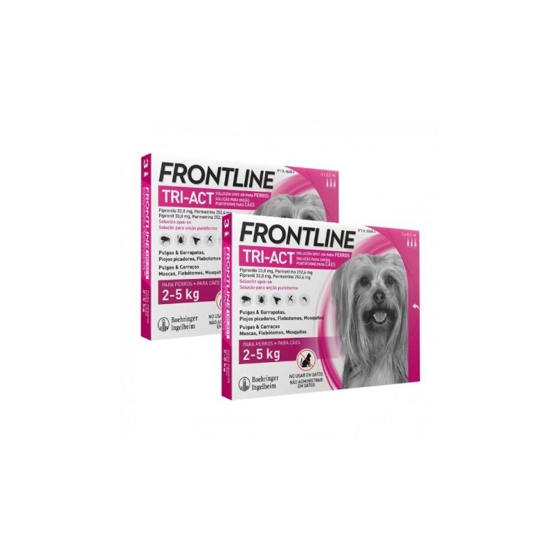 Frontline Tri-Act Pack Ahorro 6 pipetas para perros mini (2-5KG)