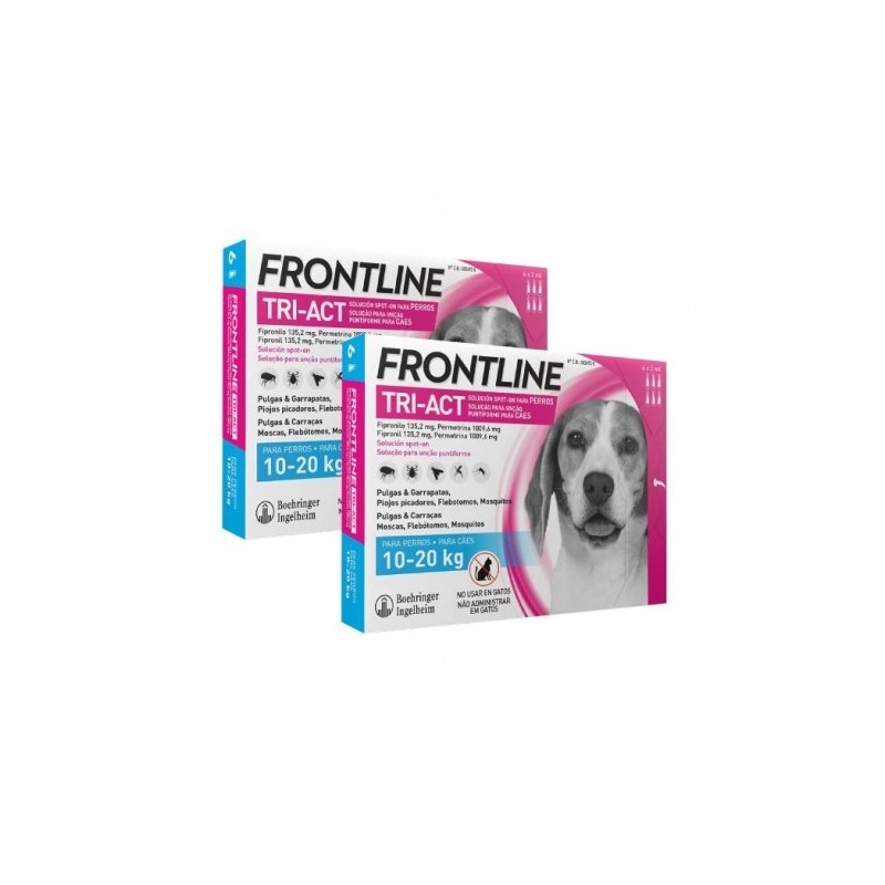 Frontline Tri-Act Pack Ahorro 6 pipetas para perros medianos (10-20KG)