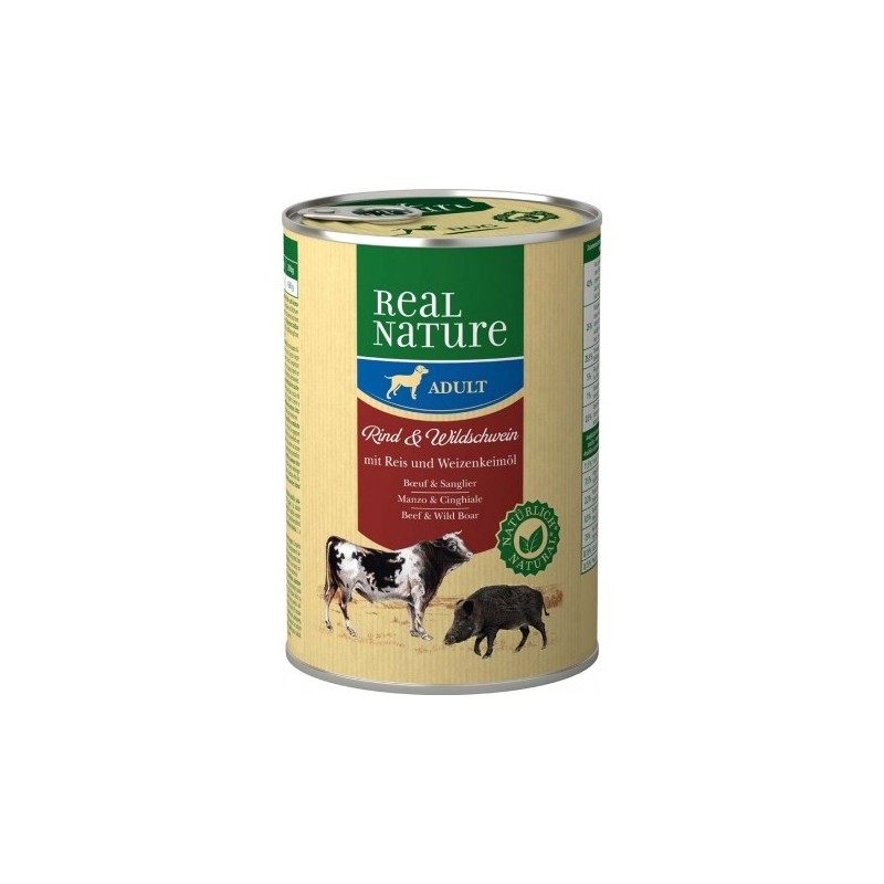 Real Nature Classic Latas Para Perros Adultos Ternera Jabalí