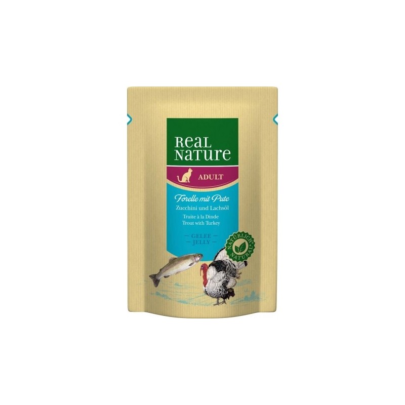 Real Nature Classic Para Gatos Bolsitas Pavo Trucha Gelatina