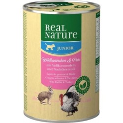 Real Nature Classic Latas Para Perros Junior Conejo Pavo