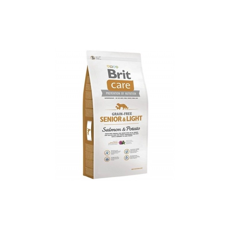 Brit care senior light salmon y patata alimentación para perros