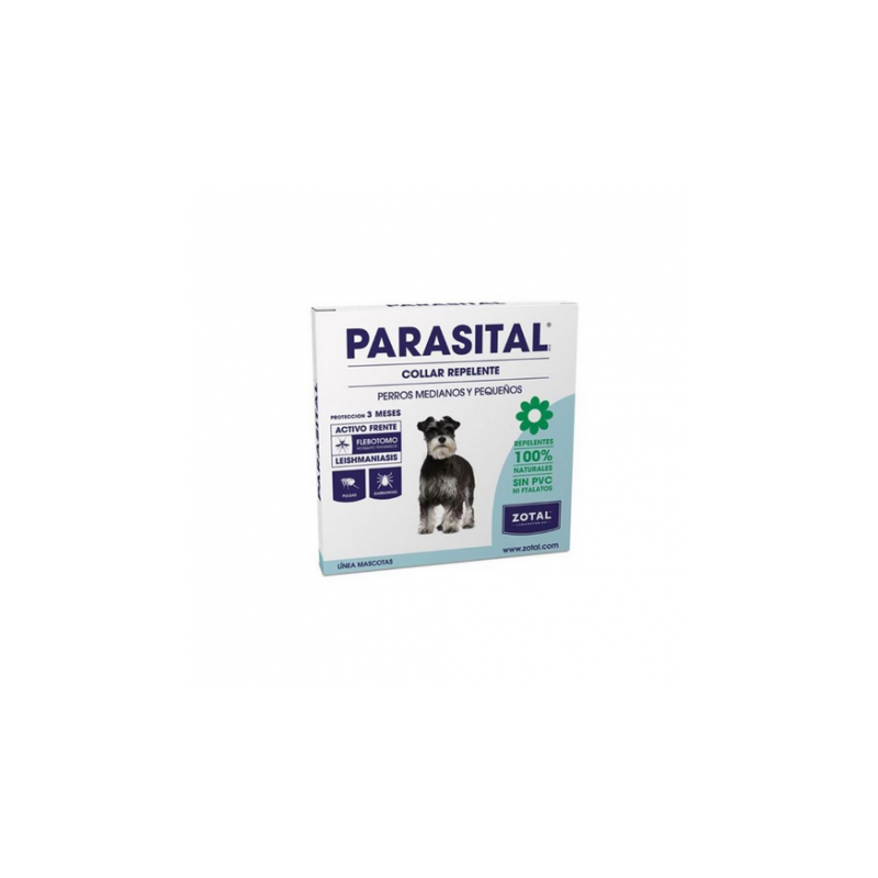 Parasital collar repelente antiparasitario. Perros