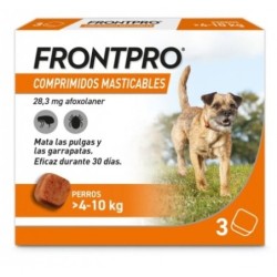 Pack Súper Protección: Frontpro Comprimidos Masticables 4-10kg + Frontline Tri-Act 3 pipetas (5-10kg) para perros pequeños