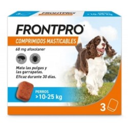 Pack Súper Protección: Frontpro Comprimidos Masticables 10-25kg + Frontline Tri-Act 3 pipetas (10-20kg) para perros medianos