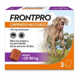 Pack Súper Protección: Frontpro Comprimidos Masticables 25-50kg + Frontline Tri-Act 3 pipetas (20-40kg) para perros grandes