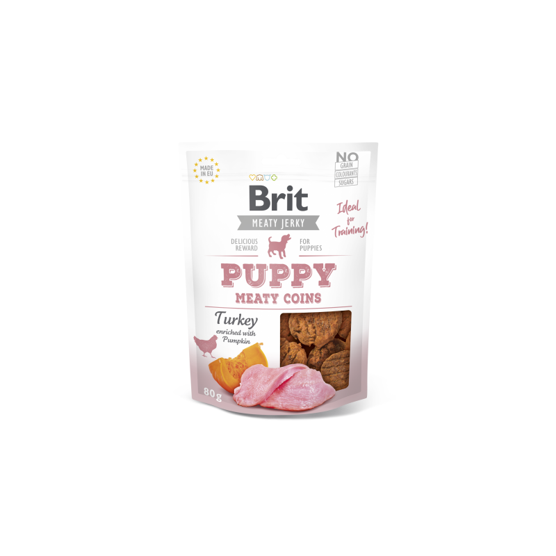 Brit jerky snack puppy meaty coins pavo golosinas para perros