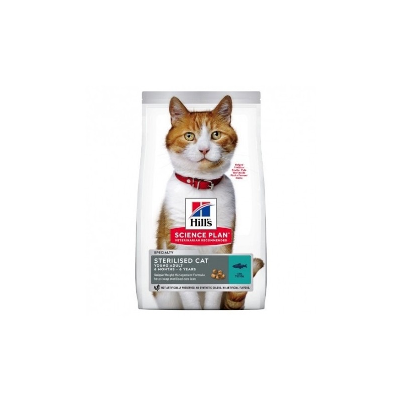 Hills Young Adult Sterilized Cat Atún Science Plan pienso gatos