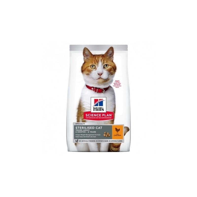 Hills Young Adult Sterilized Cat Pollo Science Plan pienso gatos