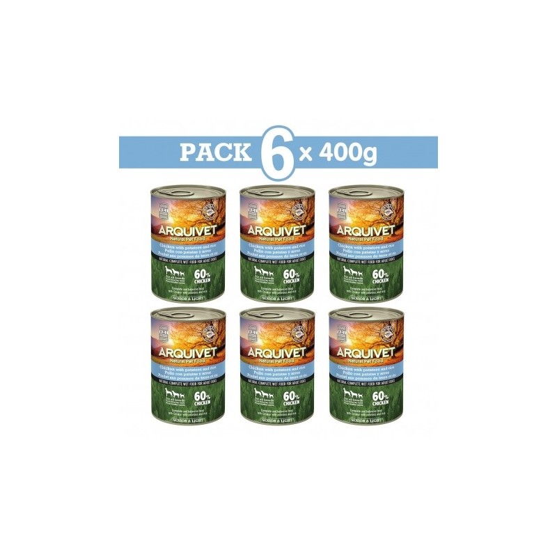 Comida húmeda Arquivet Wet DOG FOOD 400g SENIOR & LIGHT Pollo