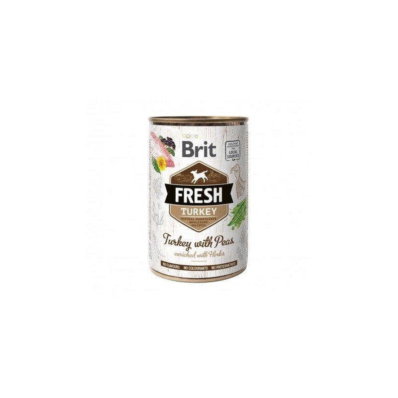 Brit fresh pavo guisantes comida húmeda perro