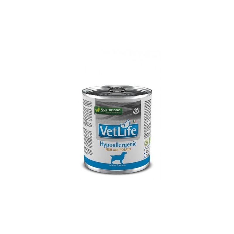 Farmina vet life dog hypoallergenic pescado caja 6x300gr dieta húmeda para perros