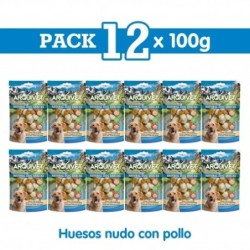 Huesos nudo con pollo 100g Snack para perros