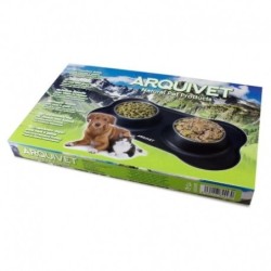 Comederos de acero inoxidable doble base de silicona perros y gatos