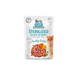 Brit care cat sterilized filetes en salsa con conejo comida húmeda gato