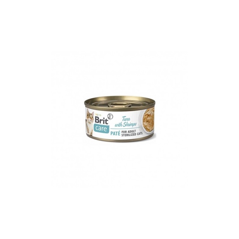 Brit care cat sterilized pate atun con gambas comida húmeda gato