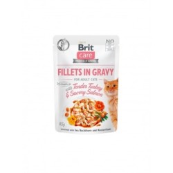 Brit care cat filetes en salsa con pavo y salmon comida húmeda gato