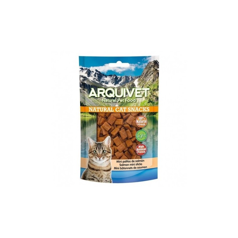 Golosinas para gatos Snack gato - Mini palitos de Salmón - 50gr