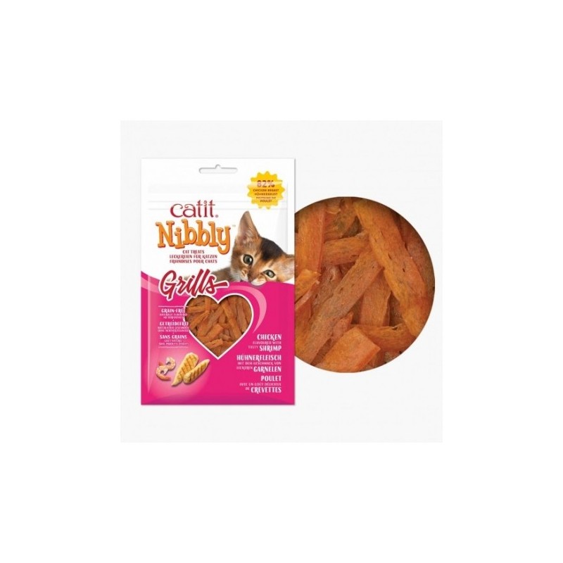 Catit Snacks Nibbly Grills Pollo & Gambas gatos