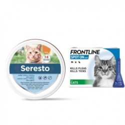 Pack Súper Protección: collar Seresto gato + Frontline Spot Combo 3 pipetas para gatos