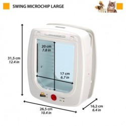 Puerta para perros y gatos Ferplast Swing Microchip Blanca Large