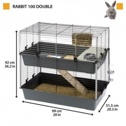 Jaula Rabbit 100 Double Negra Ferplast