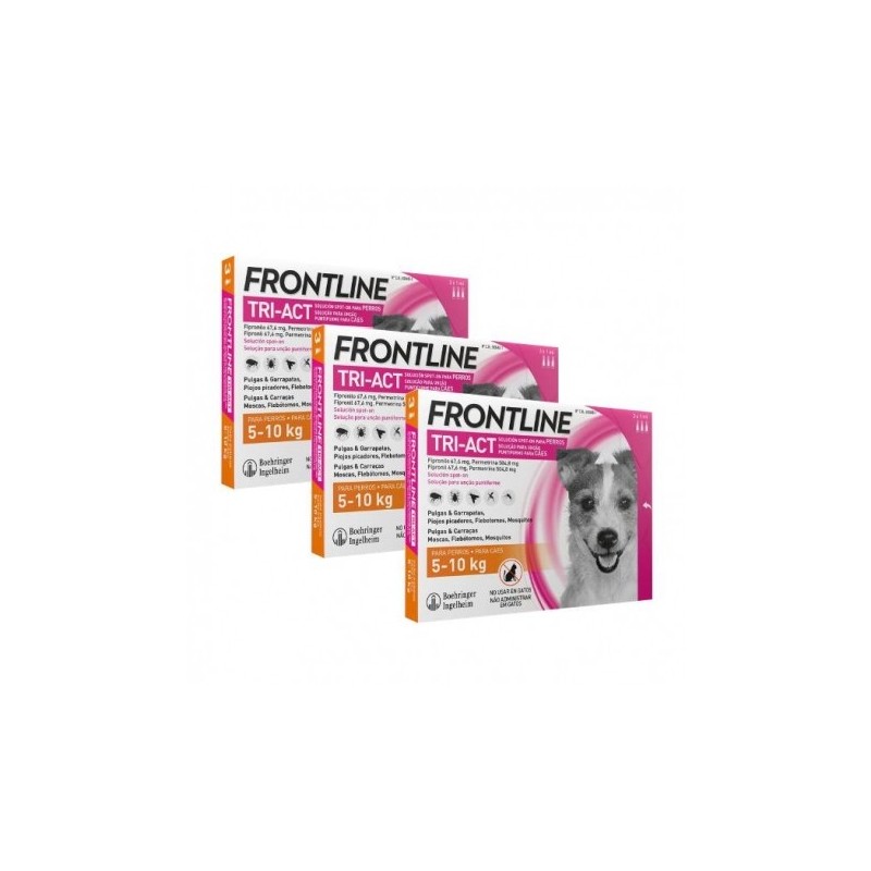 Frontline Tri-Act Pack Ahorro 18 pipetas para perros pequeños (5-10KG)