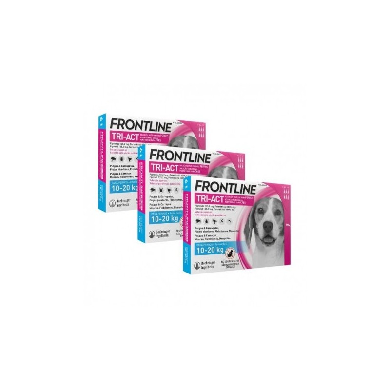 Frontline Tri-Act Pack Ahorro 18 pipetas para perros medianos (10-20KG)