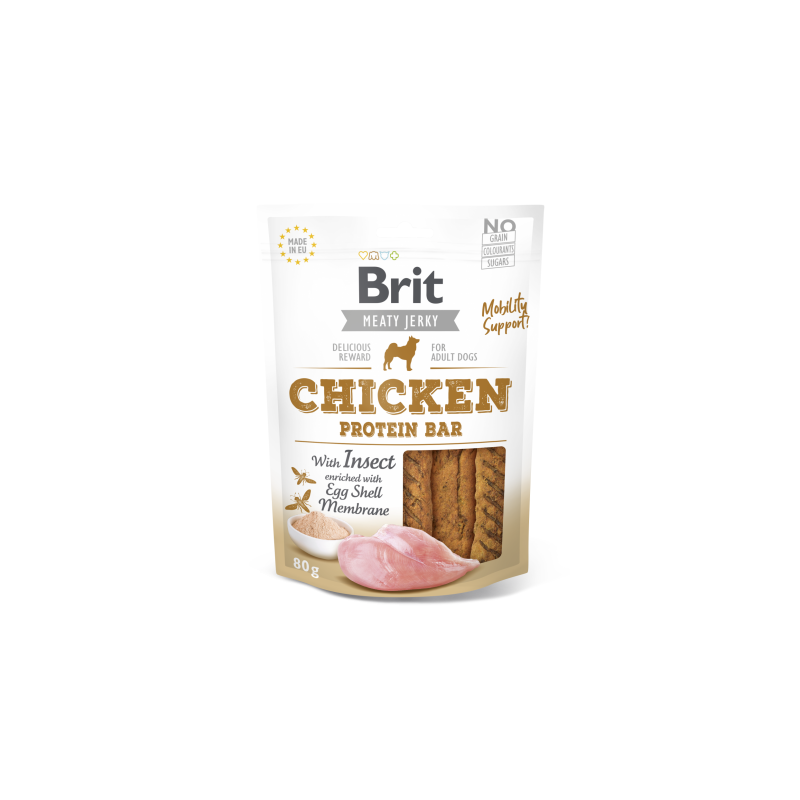 Brit jerky snack with insect protein bar pollo golosinas para perros