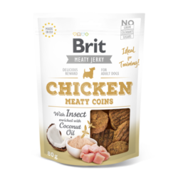 Brit jerky snack with insect meaty coins pollo golosinas para perros