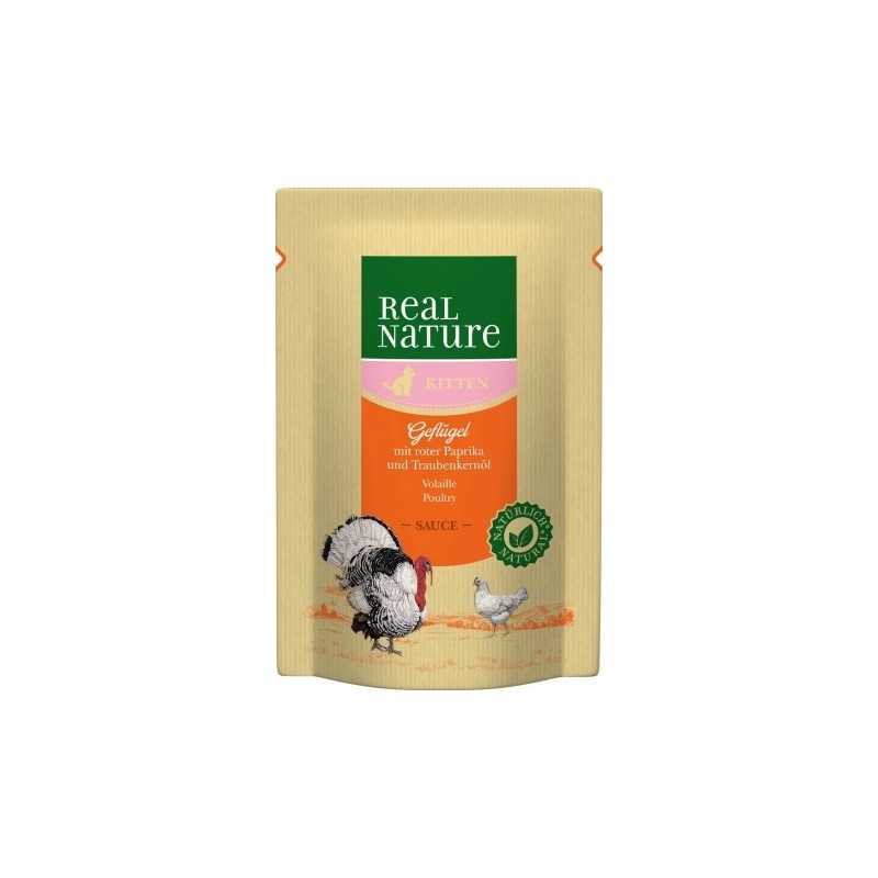 Real Nature Classic Para Gatitos Bolsitas Aves Salsa