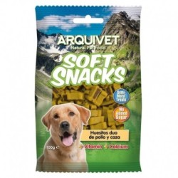 Golosinas para perros Soft snacks Huesitos duo pollo y caza 100 grs.