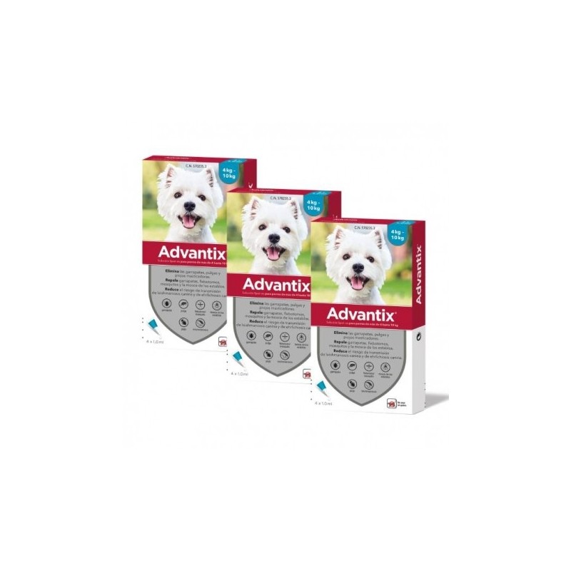 Advantix Pack Ahorro 12 pipetas para para perros pequeños (4-10kg)