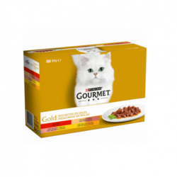 Gourmet Gold Multipack Bocaditos en salsa sabores surtidos comida húmeda para gatos