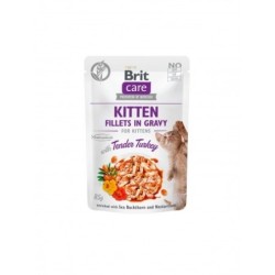 Brit care cat kitten filetes en salsa con pavo comida húmeda gato